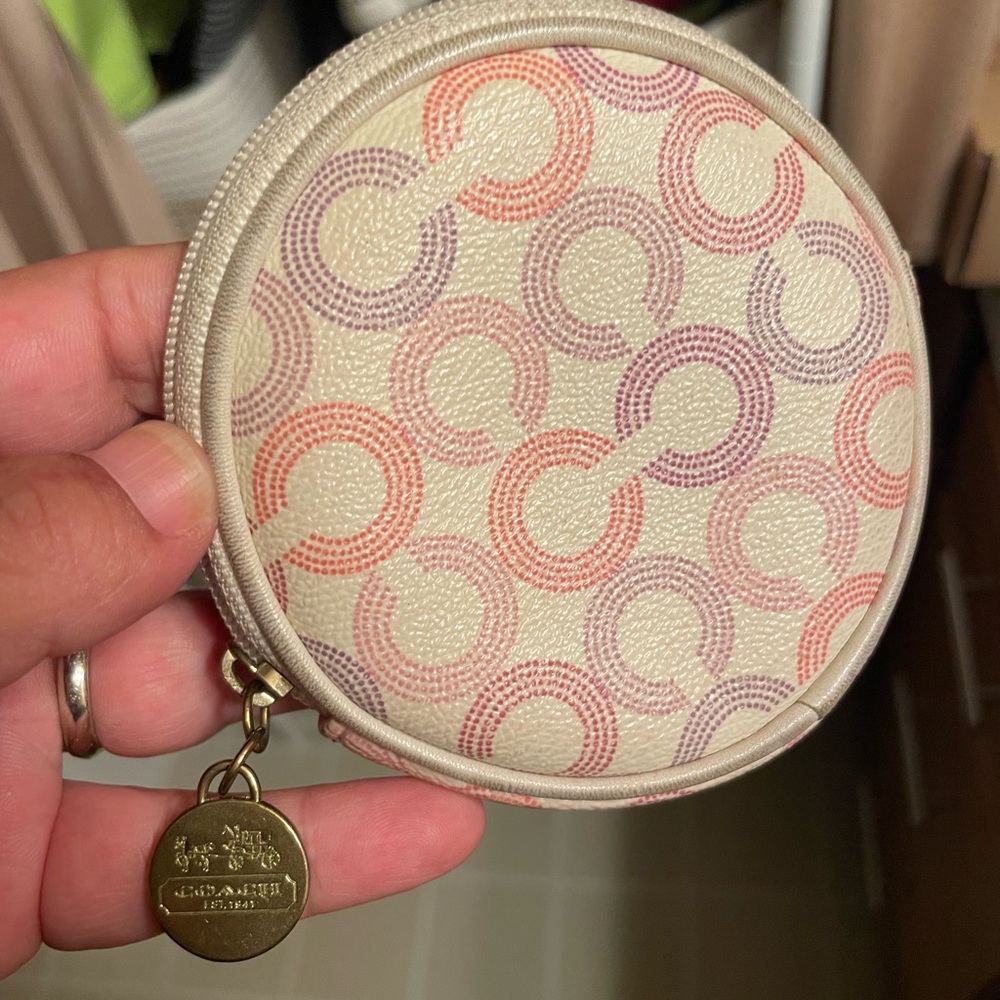 Vintage Purple and Pink Coach Coin Purse